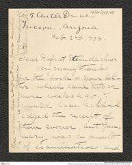 Nachlass Franz Steindachner, Brief von Ethel A. Hopper an Franz Steindachner (02.02.1908), Inv.Nr. 237.08, Seite 1
